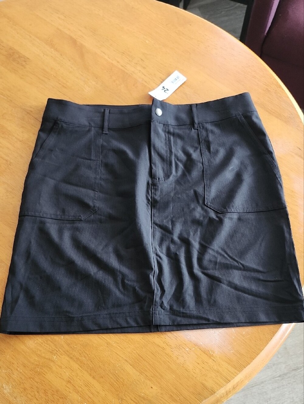 Joe Fresh Black A-Line Long Mini Skirt, With Pockets | NWT | Size 10